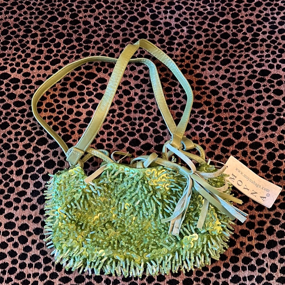 Fabulous beaded Moyna Evening Bag in Green New!